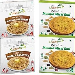 Wheafree Gluten Free Ready to Eat Combo - Masala Missi Roti and Parantha (Pack of 2 x 4 pcs each) | Lesser Carbs and Multigrain | Best for Breakfast or Brunch | Just Heat and Eat | Vegetarian-image-77