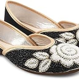 Froh Feet Women's Ethnic Embllished Punjabi Jutti Mojari Bellies Slip-On Shoes Casual Party Wedding Slip-On Flats-image-24