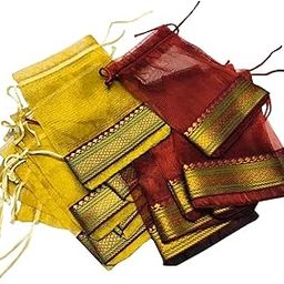 Unisex Gift Potli Bags Silk Brocade (23 cm X 18 cm)-51