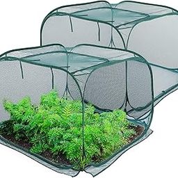 ANC POP 2 Pack Pop Up Mesh Plant Cover, Plant Protector for Raised Garden & Flower Bed, Net Cage Plant Guard for Fruits, Vegetables, Seedlings and Herbs, 8 Ground Stakes for Fixing.-picture-15