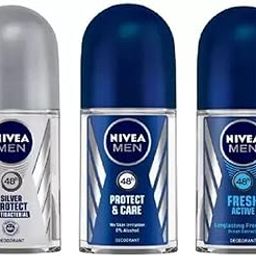 NIVEA Deodorant Roll-On Combo, Silver Protect, Protect & Care, Fresh Active, 50 Ml Each Deodorant Roll-on - For Men & Women (150 ml, Pack of 3)-image-16
