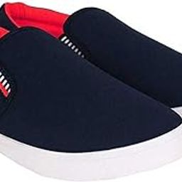 FITMAN Loafers Sneakers Slip-on Shoes for Men-Red-image-58