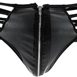 BNF® Men Black PU Leather Underwear Clothing Shoes & Accessories | Mens Clothing |1 Piece Leather Thong for Men-picture-37