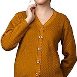 Women’s Woolen V-Neck Button Down Cardigan Sweater | Stylish Winter Knitwear with Full Sleeves & Side Pockets | Warm & Comfortable Winter Wear for Women & Girls-image-20