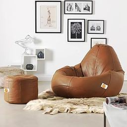 Kushuvi Cushion with Beans (Try Tan) (Faux Leather)-image-59