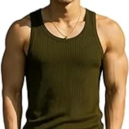 rockwell Men’s Premium Cotton Vest – Sleeveless Gym Undershirt | Breathable, Stretchable & Skin-Friendly Innerwear for Everyday Comfort | Pack of 1-picture-1