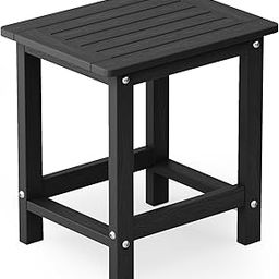 YEFU Outdoor Adirondack Side Table, Square Hips Plastic End Table, Outside Patio Side Table, All Weather Resistant Waterproof Coffee Table for Indoor, Pool, Porch, Garden, Backyard-Black-image-60