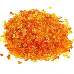 High Luster Reflective Fire Glass Gravel,Fire Gems,Fire Drops,Fire Glass Pebbles Stones Beads Chips for Fire Pit Fish Tank Aquarium Garden,3-6mm 305g/0.67lb (Orange Yellow)-image-40