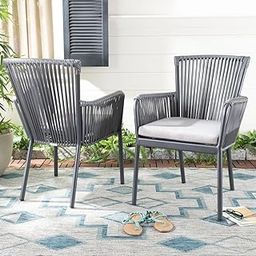 Mymigos Outdoor Furniture Club Chair with Powder Coated Iron Frame and Rope Water - Resistant Cushions for Poolside, Garden and Balcony (Gray)-image-42