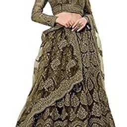 Women Net Letest Design Chain Embroderied Work Woman S Flered Semi-Stitched Lehenga Choli.(Semi Stitched)-picture-13