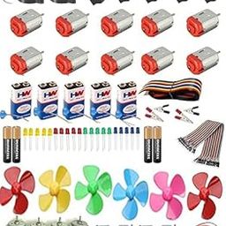 SP Electron Combo Pack of 70 items High Speed Motor Kit with Battery Set for Engineering Student learnig kits-12
