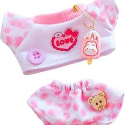 CALANDIS™ Doll Top Pants Set Fashion Cute Soft Pendant Doll Doll Clothes for 17cm Doll Pink-image-49