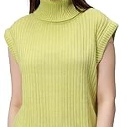 by The Indian Garage Co Women Loose Fit Solid High Neck Sweater-image-26