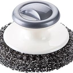 UJEAVETTE Cast Iron Cleaner Kitchen Cleaning Brush for Pots Cookware Cast Iron Skillet Grey-17