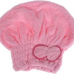 AUGEN Microfiber Fabric Bow Hair Towel/Hair Wrap, Cotton Hair Drying Cap, Hair Towel Lightweight Shower Cap Quick Dry Magic Cap Hair Towel Super Absorbent Towels Cap for Girls Women (Pink)-image-94