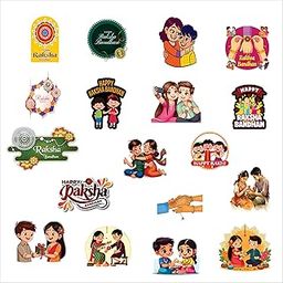 Creative Props Decorative Raksha Bandhan Paper Cut-Out – Festive Wall & Gift Décor for Rakhi Celebration 18 Pcs Small Size-image-15