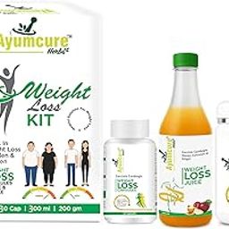Ayumcure SlimSmart 3-in-1 Weight Loss Kit – 30 Capsules, 300ML Herbal Juice & 200G High-Protein Shake | Complete Fat Burn & Metabolism Boost System | For Men & Women-image-53