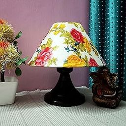 M2 Look Conical Shade Beautiful Black Metal Base Table Lamp (Multicolour)-21
