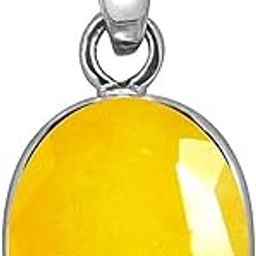 3.25 Ratti Natural Yellow Sapphire Silver Plated Pendant/Locket (Pukhraj Stone Panchadhatu Pendant) Original AAA+ Quality Gemstone Pendant for Men and Women-image-14