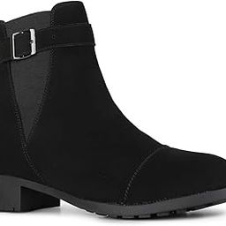 inc.5 Womens Black Solid Round Toe Block Heel Ankle Boots Chelsea-picture-4