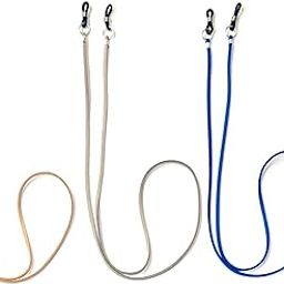 Soft Leather Cord Spectacle Chain For Men (Set of 3) Beige Grey & Royal Blue - Unisex Lanyard Chains And Spectacle Holders - Leather Eye Glasses Chain Eyeglass Holders-1