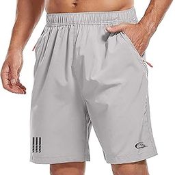 Men's Outdoor Quick Dry Lightweight Sports Shorts with 2 Zipper Pockets, Breathable Hiking Running Gym Workout, Stretchy Fast-Dry Athletic Shorts.-picture-5