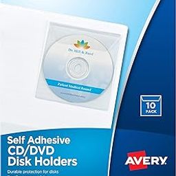 Avery Clear Self-Adhesive CD/DVD Storage Pages, Top Load with Flap, Pack of 10 (73721)-image-36