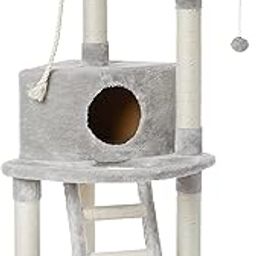 amazon basics Cat Tree with Platform, Grey | X-Large 62 x 49 x 134 (LxWxH) cm-picture-3