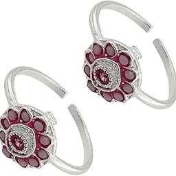 sahiba gems Pure Silver (Chandi) Designer Toe Rings/Bichiya For Women ~ Pack in 2 Pieces-picture-3