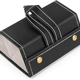 3-Slot Foldable Leather Sunglasses Travel Organizer Case Eyeglasses Storage Box for Protective Glasses Multiple Hanging Eyewear Holder Display(Pack Of 1) (Black)-picture-13