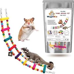 WiggleBoo Pet Flexible Color Ladder Cage Toy | for Small Animal - Sugar Glider, Hamster, Squirrel, Chinchilla, Rat | Playing, Climbing & Chewing | 48cm-32