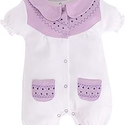 baby go BabyGo Half Sleeves Baby Romper| 100% Cotton Rompers for New Born Baby| Baby Dress | Sleepsuit for Baby Girls| Onesies| 0-3M| 3-6M| 6-9M| 9-12M| Infant Clothes-picture-1