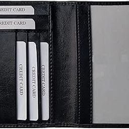Travel Passport Cover Card Holder Wallet Document Organizer for Debit/Credit Card, Currency Black-image-97