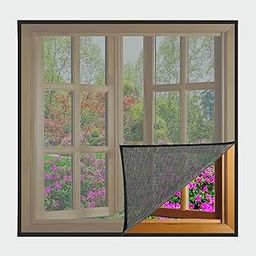 Window Mosquito Net, Pre-Stitched with Adhesive Hook & Loop Tape, Size -3X5 FEET, Black-image-88