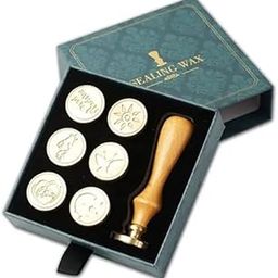 EZ Living 2stick seal wax and 4pcs seal stamp for letter sealing Wax Seal Stamp Sealing wax sticks Wax seal sticks Glue gun wax sticks Wax sealing kit Letter sealing wax-21