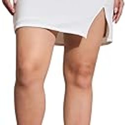 Womens Beige Side Slit Mini Skirt-21