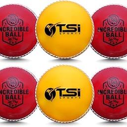 TSI Sports Incredible Ball Soft Training/Practice Ball, Red/Yellow, for Indoor/Outdoor, Street, Beach & Cricket (Pack of 6)-picture-11