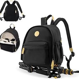 Cwatcun Camera Backpack Bag Small，Fashion DSLR Camera Bag with Tripod Strap Laptop Compartment and Removable Padded Dividers-image-92