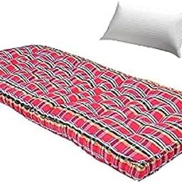 ATOOTFUSION Soft Cotton Multicolored Mattress | Cotton Gadda (Box Rectangle Type 3 x 6 ft OR 72 x 36 inch) with Cotton Pillow-picture-29
