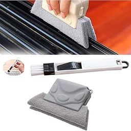 BRIGHTZONE Combo of Window Groove Frame Cleaning Brush and Dust Cleaning Brush for Window Slot Keyboard with Mini Dustpan Door Track Cleaning Brushes Dust Cleaner Tool for All Corners Edges and Gaps-picture-23
