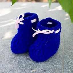 Love Crochet Art Pre Walker Crochet Baby Booties for 0-6 Months Baby - Blue-picture-39