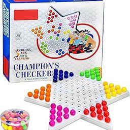 FunFive Champions Checkers Board Game – Family Brain Teasing Game, Indoor Matching Puzzles for Kids and Adults-picture-25