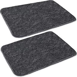 SKIVE India® Microfiber Multi Purpose Bathroom Mat,Bathroom Rugs and Mats 2 Piece Anti Slip Bath Mats Soft Plush Plain Design for Shower Bathroom Contour Toilet Rugs (Grey) (40X60)-24