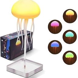 Zeliasta Night Light Jellyfish Lamp with Dancing Legs, RGB Gradient Bedside Lamp with Voice Control, Rechargeable Table Light with Touch Sensor for Kids Bedroom, Living Room-image-38