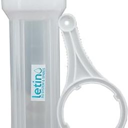 Letino Transparent Pre Filter Housing with 2 Pcs 1/4 Connectors and wrench, Works with All Type of RO and UV Water Purifier System-image-96