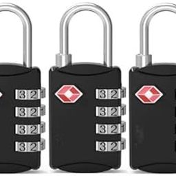 SHUANGYOU TSA Luggage Locks with 4 Digit Combination, Heavy Duty Set Your Own Padlocks for Travel, Baggage, Suitcases & Backpacks, Black (Pack of 1) (Pack of 2)-image-33