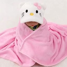 BRANDONN Ultra Soft Organic Side Border Premium Baby Bath Towel(Pink-White)-image-70