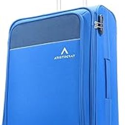 Oasis Plus Medium Size Soft Check in Spinner Luggage (69 Cm)|Spacious Polyester Trolley with 4 Wheels and Combination Lock|Dazzling Blue|Unisex| 5 Year Warranty-image-23