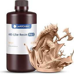 ANYCUBIC abs pro 2 type 3d printer resin, stronger and tougher, high precision and long lasting, low odor, wide compatibility for all lcd resin 3d printers (beige, 1-image-90