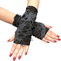 1 Pair of Punk Fingerless Gloves Women's Fingerless Gloves Gothic Rock Gloves Costume Polyester Clothes Accessories-48